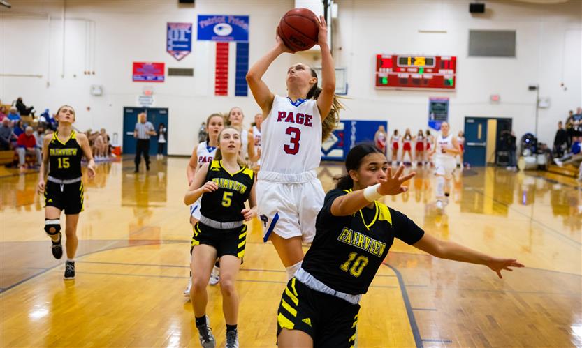 Page High girls basketball plays against Fairview High basketball team